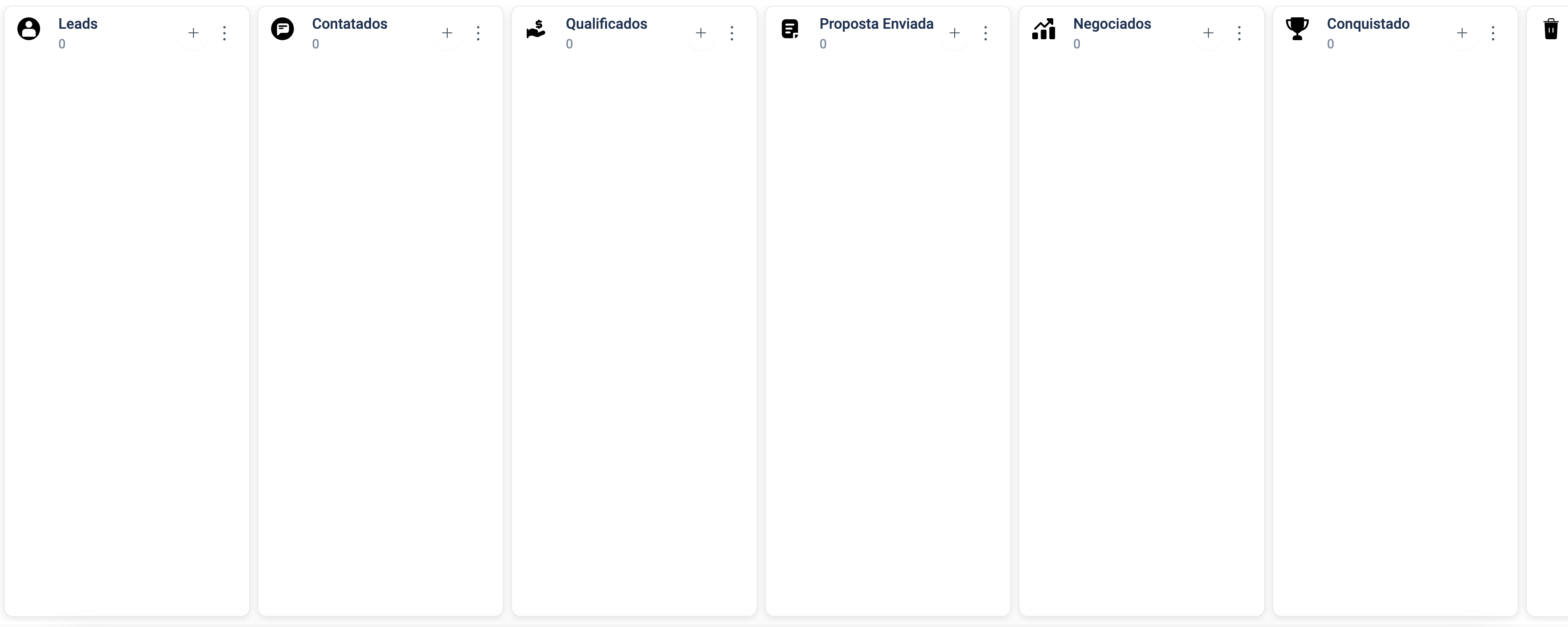 pipeline de vendas quadro kanban modelo